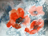 Roten Blüten, 2019, Aquarell, 29 x 40 cm
